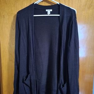 Open black cardigan